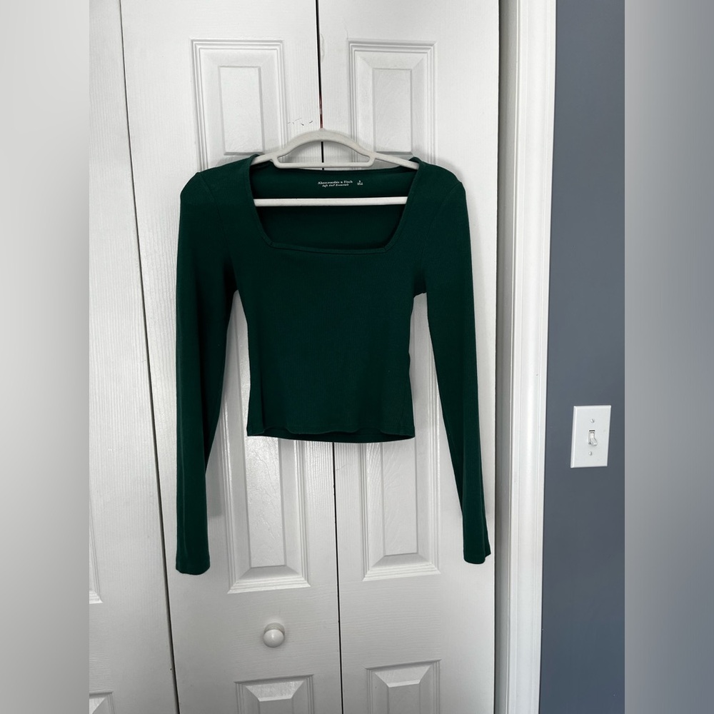 Abercrombie and Fitch, small, long sleeve square neck top.